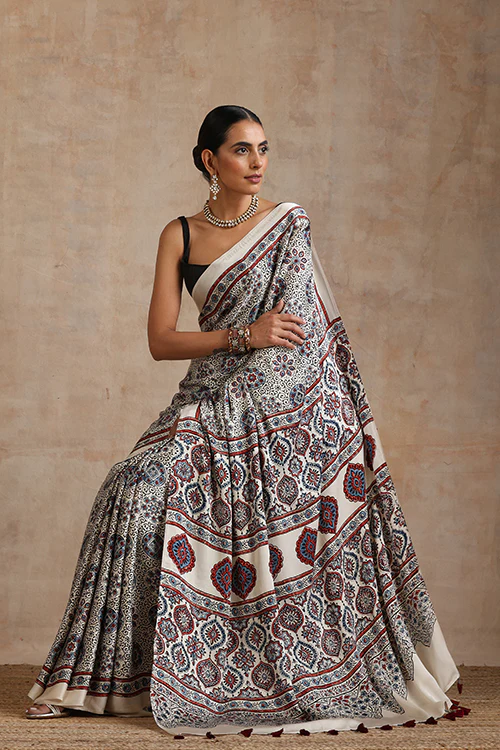 Jahangir Khatri - Bagru Ajrakh Modal Saree - Image 3