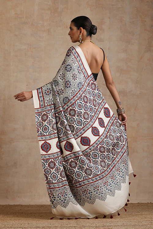 Jahangir Khatri - Bagru Ajrakh Modal Saree - Image 4