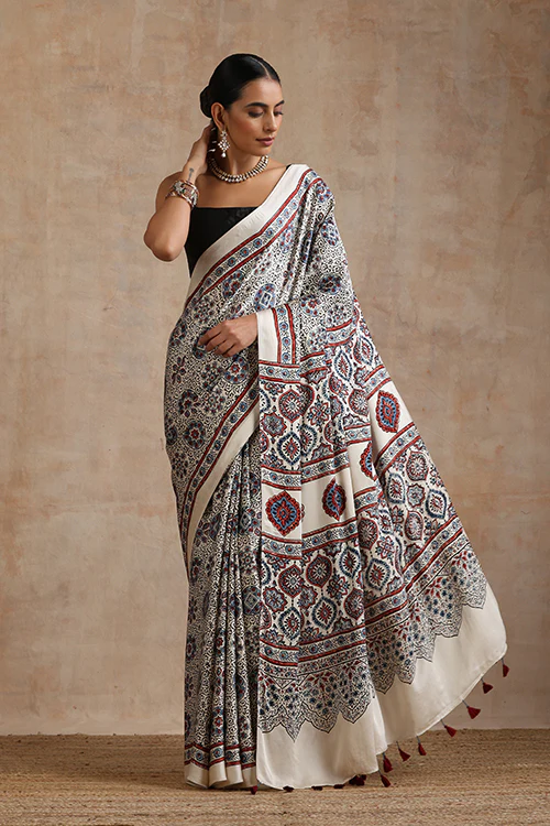 Jahangir Khatri - Bagru Ajrakh Modal Saree - Image 6