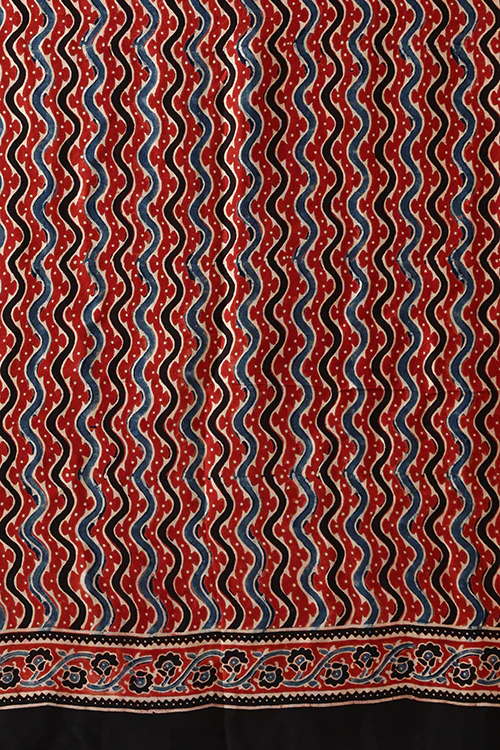 Jahangir Khatri - Red Ajrakh Modal Saree - Image 7