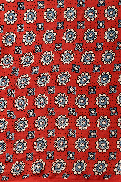 Jahangir Khatri - Red & Green Ajrakh & Bandhani Modal Saree - Image 6