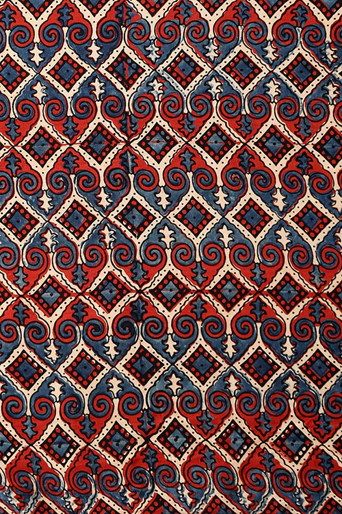 Jahangir Khatri - Red & Magenta Ajrakh & Bandhani Modal Saree - Image 6