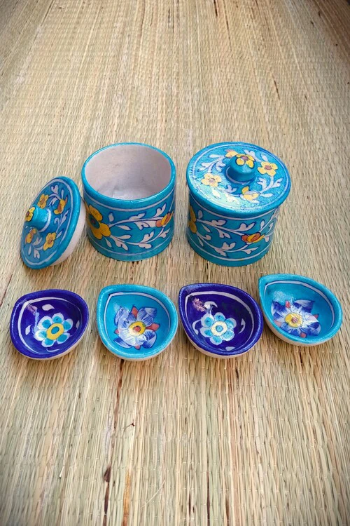 Terracotta by Sachii Jaipur Blue Pottery Diwali Gift Set Big - Image 3