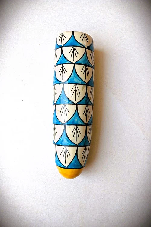 Terracotta by Sachii Jaipur Blue Pottery Wall Planter White - Image 3