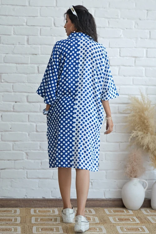 Sooti Syahi Joyce In Blue Hand Block Printed Oversize Shirt - Image 7