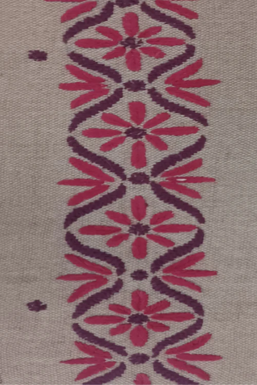 Samuday Craft Jute Chikankari Hand Embroidery Laptop Sleeve- Red And Maroon - Image 4