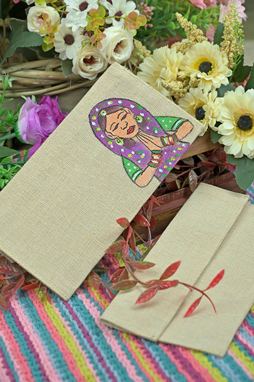 Diorama Designs Jute Hanpainted Art Envelope - Set Of 4 - Image 4