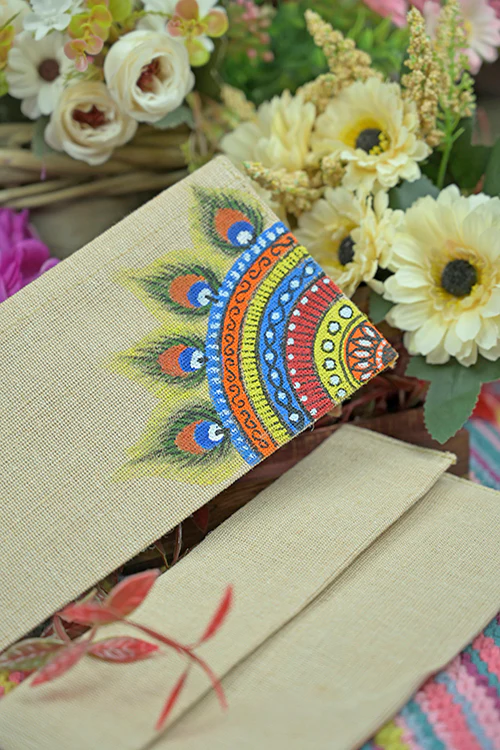 Diorama Designs Jute Hanpainted Art Envelope - Set Of 4 - Image 5