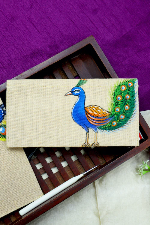 Diorama Designs Jute Hanpainted Gond Artistry Envelope - Set Of 4 - Image 2