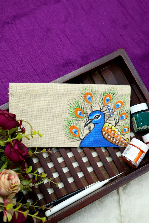 Diorama Designs Jute Hanpainted Gond Artistry Envelope - Set Of 4 - Image 5
