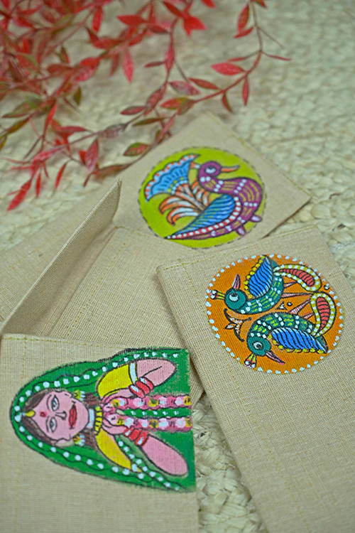 Diorama Designs Jute Hanpainted Tribe Envelope - Set of 4 - Image 3