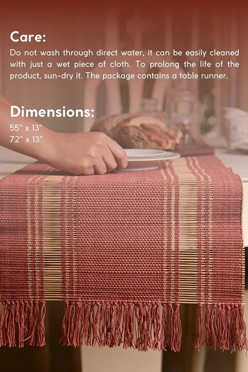 Kadam Haat "Apple Red" Handcrafted Madurkathi Runner - Image 5