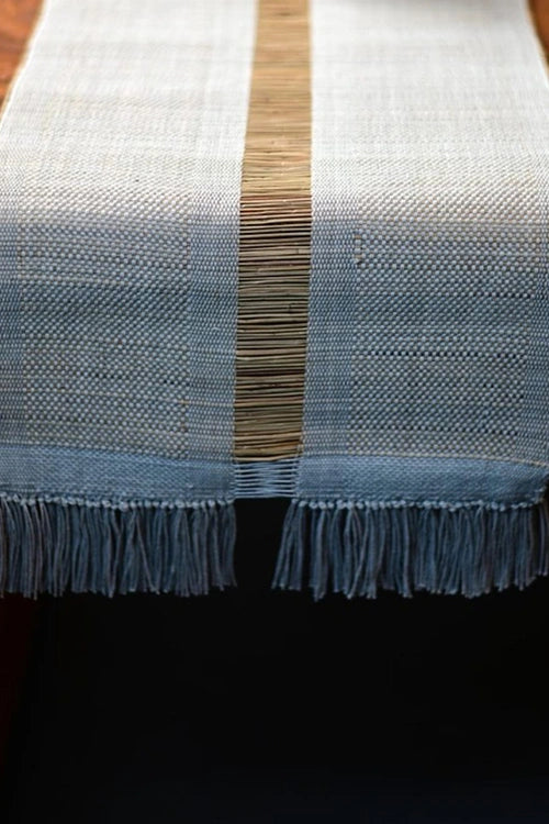 Kadam Haat "Grey" Handcrafted Madurkathi Runner - Image 3