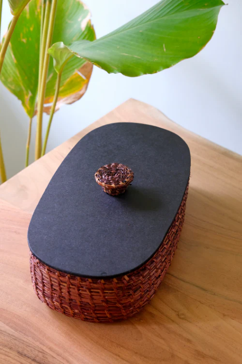 Kadam Haat Handmade Sikki Bread Box With Lid - Image 4