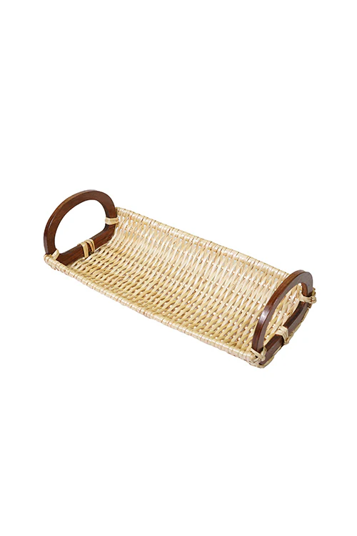 Kadam Haat Handmade Wicker Bread Tray (White) - Image 2