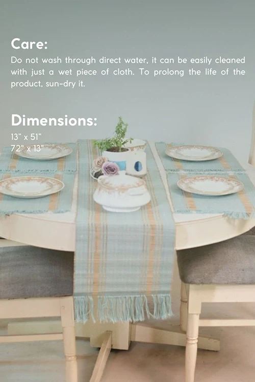 Kadam Haat "Sage Green" Handcrafted Madurkathi Runner - Image 5