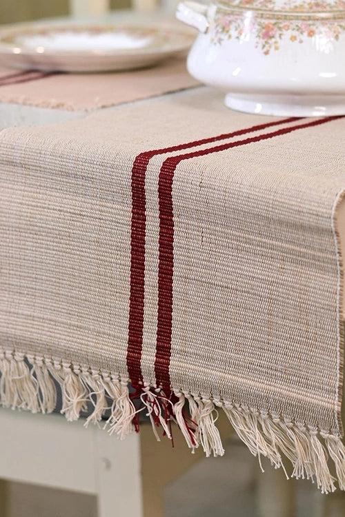 Kadam Haat "Vintage Loom Stripe" Handcrafted Madurkathi Runner - Image 4