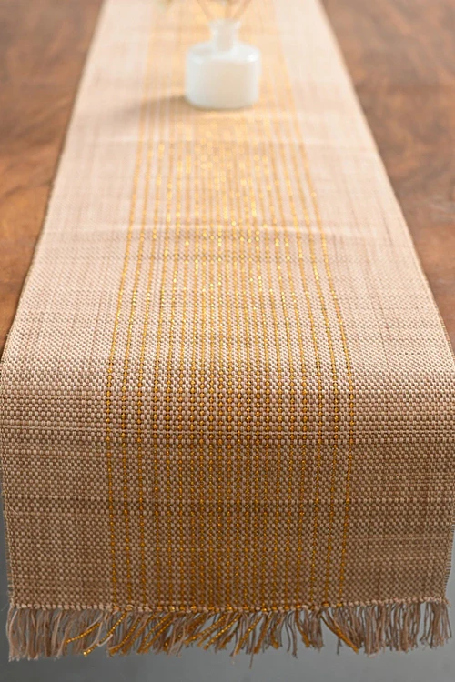 Kadam Haat "Zari" Handcrafted Madurkathi Runner - Image 2