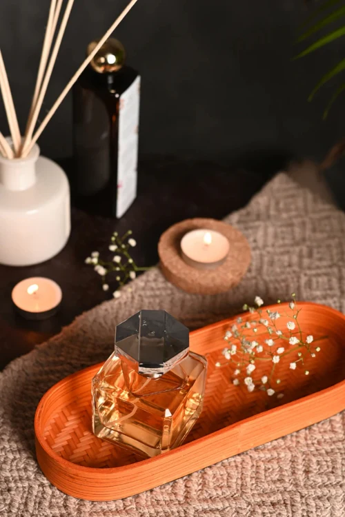 Kadam HaatHandmade Bamboo Bedside Tray - (Set of 2) - Orange - Image 6