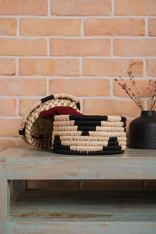 Kraftribe Grass Chapati Box/Storage Box(Black) - Image 4