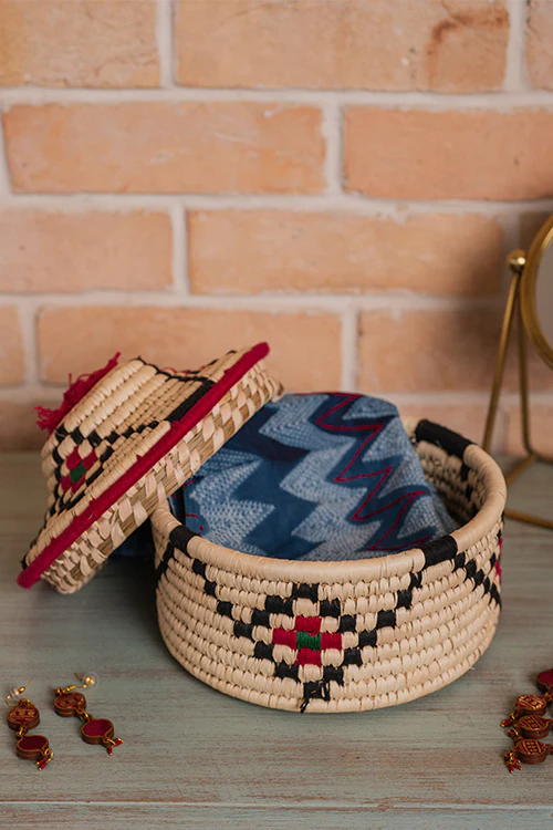 Kraftribe Grass Chapati Box/Storage Box(Multicolour) - Image 2