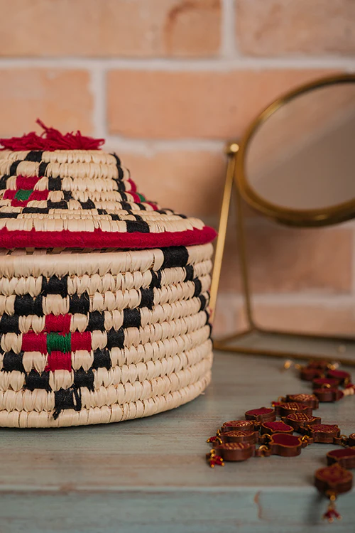 Kraftribe Grass Chapati Box/Storage Box(Multicolour) - Image 5