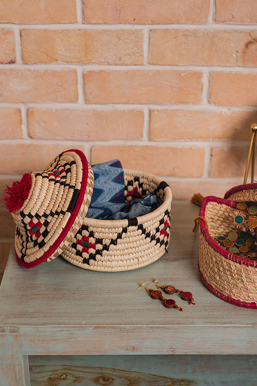 Kraftribe Grass Chapati Box/Storage Box(Multicolour) - Image 6