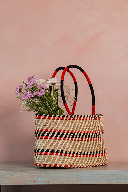 Kraftribe Grass & Palm Handbag - Image 5