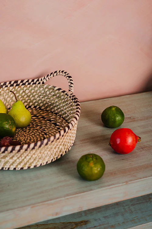Kraftribe Grass & Palm Leaves Fruit Basket - Image 4