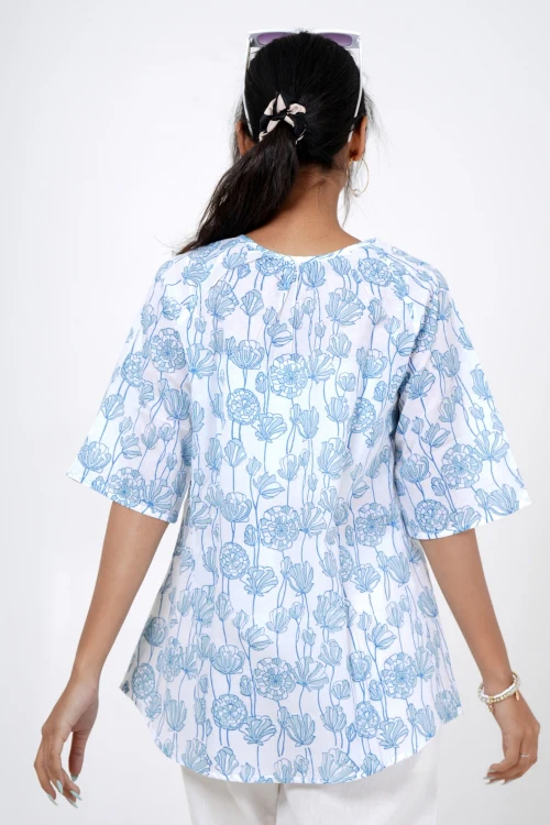 Sooti Syahi Lavish Lily Hand Block Printed Top - Image 5