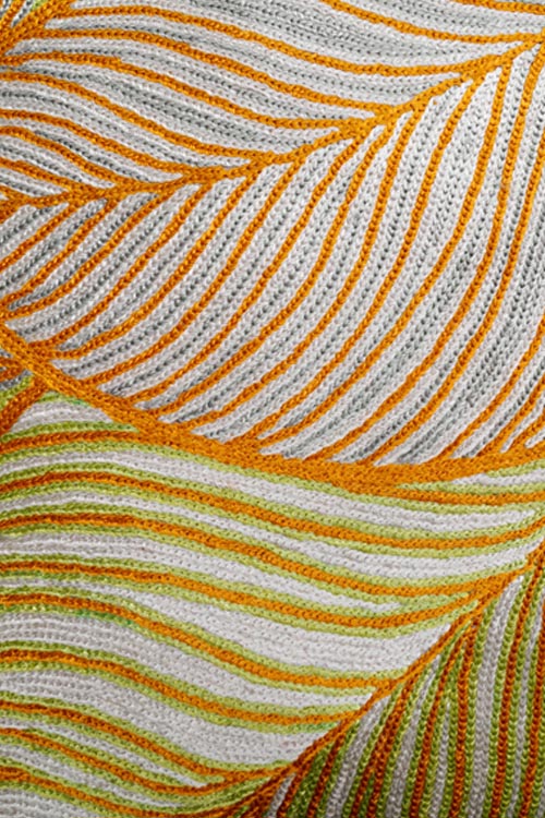 Zaina By Ctok Leaves Chainstitch Embroidered  Cushion Cover - Pastel - Image 3