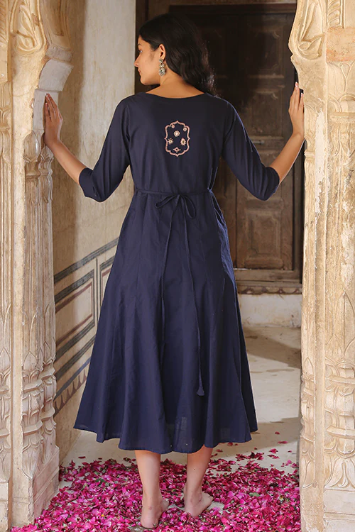 Okhai 'Luminary' Pure Cotton Hand Embroidered Mirror Work Dress - Image 4