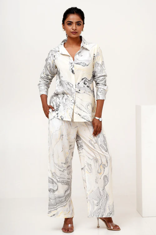 Lunar Marble Hand Marble Printed Co-Ord Set