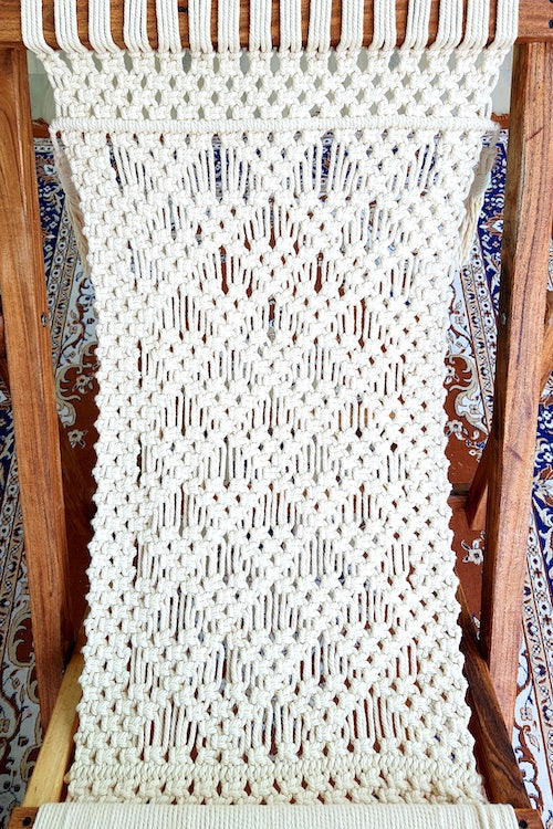 "House of Macrame" Macramé Lounge Chair - Image 3
