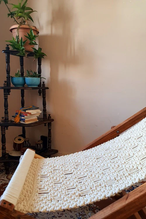 "House of Macrame" Macramé Lounge Chair - Image 4