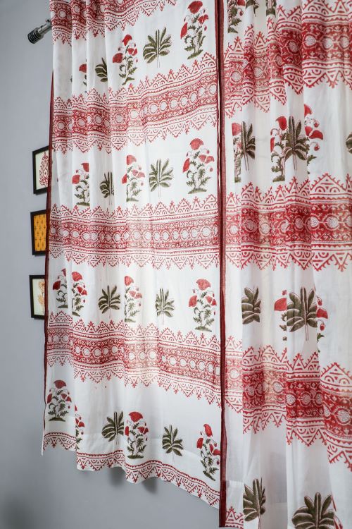 Sooti Syahi Made On Earth Hand Block Printed Window Curtain - Image 4