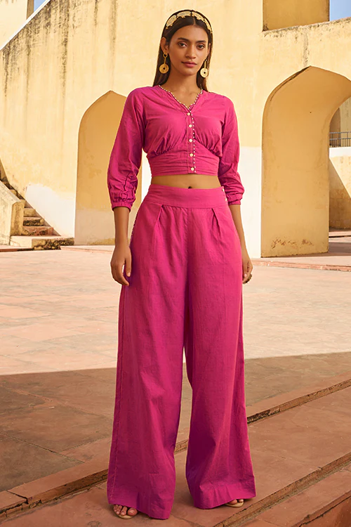 Okhai "Mandapa" Hand Embroidered Mirror and Beadwork Pure Cotton Top - Image 5