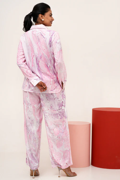 Sooti Syahi Marble Mirage Hand Marble Printed Co-Ord Set - Image 5
