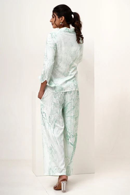 Sooti Syahi Marble Mist Hand Marble Printed Co-Ord Set - Image 5