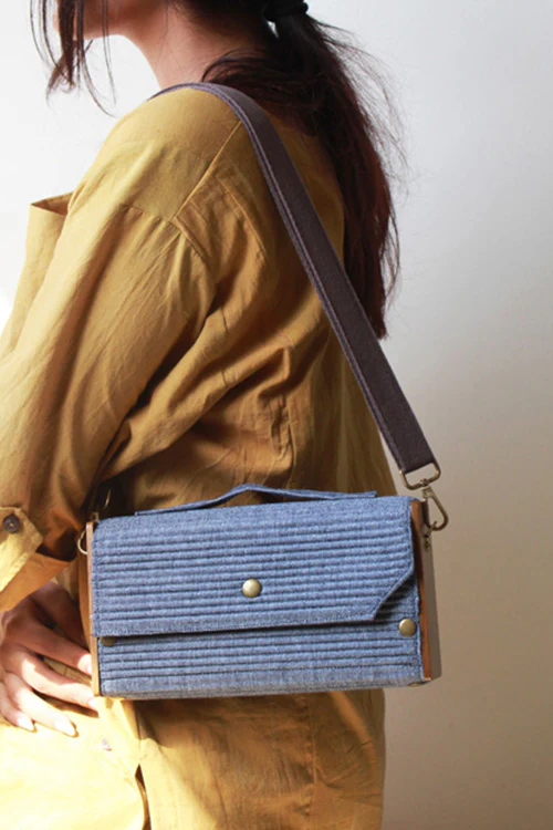 Lukka Chuppi Mauve & Slate Round Clutch - Changeable Sleeve - Image 18