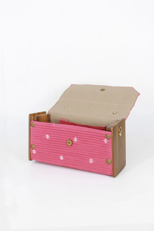 Lukka Chuppi Mauve & Slate Round Clutch - Changeable Sleeve - Image 19