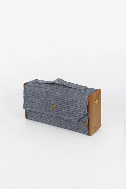 Lukka Chuppi Mauve & Slate Round Clutch - Changeable Sleeve - Image 2