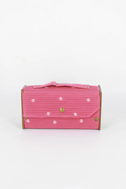 Lukka Chuppi Mauve & Slate Round Clutch - Changeable Sleeve - Image 20