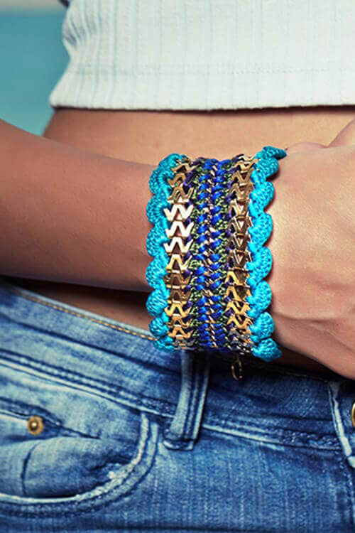 Mayabazaar 'Scalloped' Nomad Silk Crochet Bracelet -2