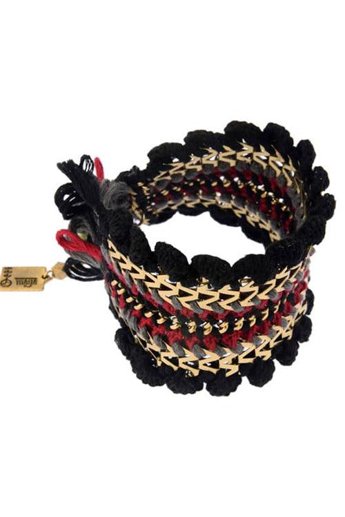 Mayabazaar 'Scalloped' Nomad Silk Crochet Bracelet -2 - Image 2