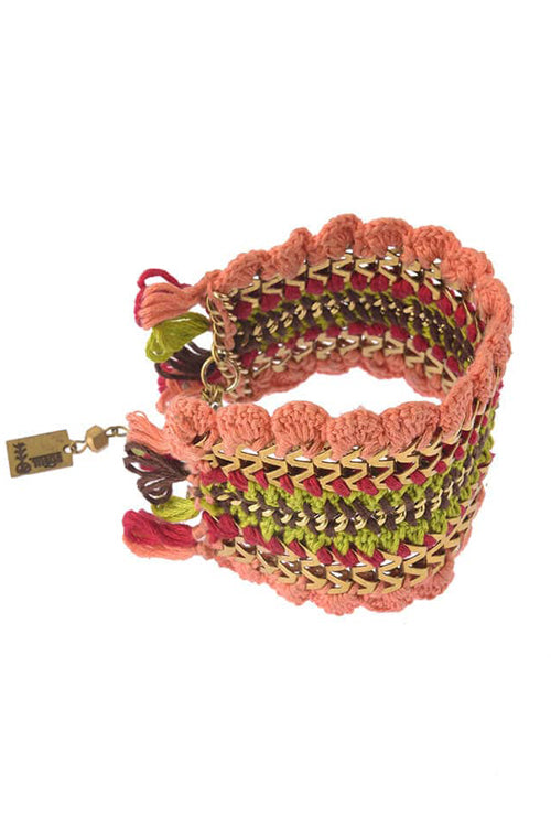 Mayabazaar 'Scalloped' Nomad Silk Crochet Bracelet -3