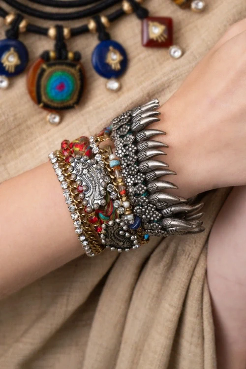 Mayabazaar "Statement" Crochet Bracelet Feroz