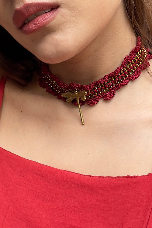 Mayabazaar 'Statement' Crochet Choker Zara Dragon Necklace - Image 2