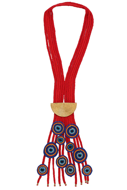 Mayabazaar 'Statement' Crochet Multicoloured discs Ndama Necklace - Image 2
