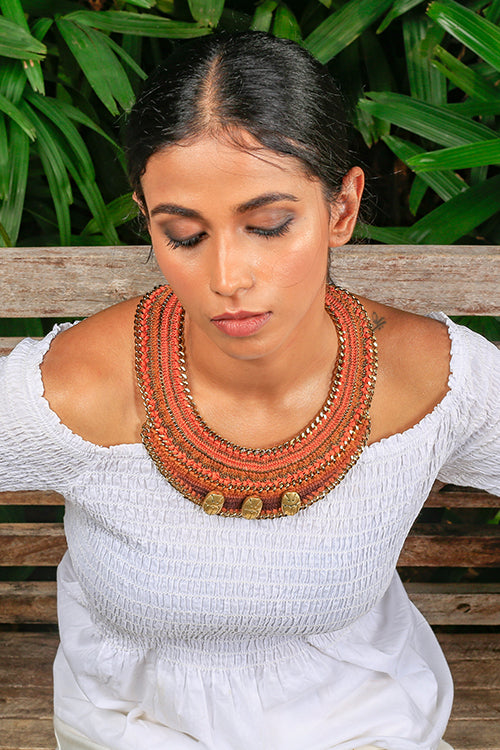 Mayabazaar 'Statement' Crochet Scarrab Collar Necklace